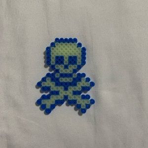Glow in the dark skeleton Perler art